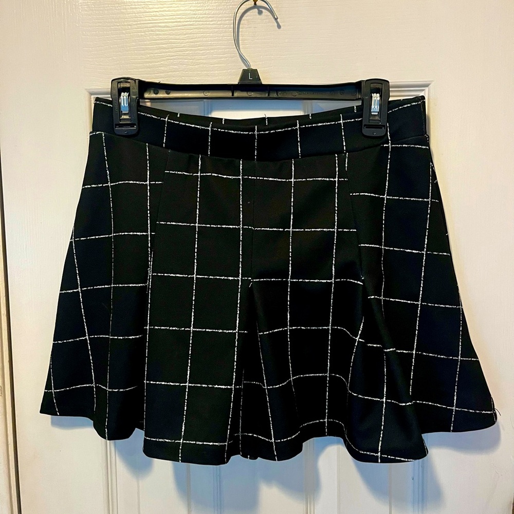 Plaid Pleated Skater Skirt